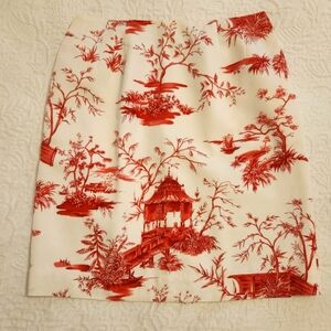 VINTAGE SILK Talbots Red and White Mini Skirt